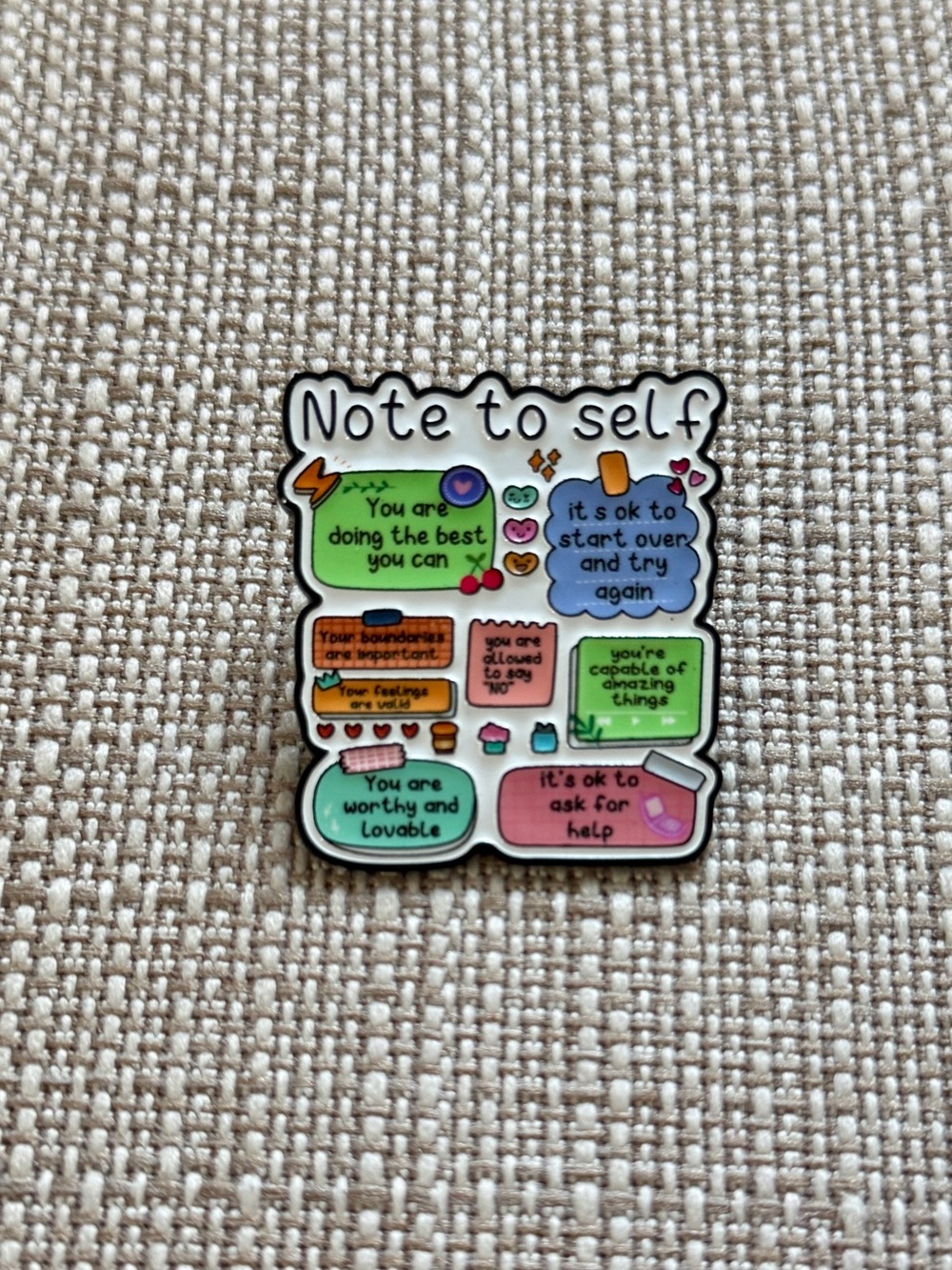 Note to Self Multicolor Motivational Phone Sticker